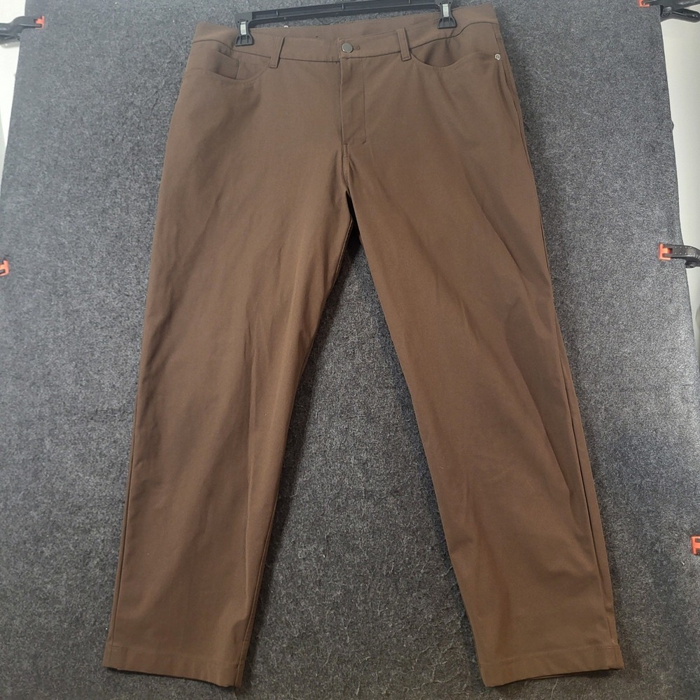 Lululemon Commission Pant Classic Mens 38 Brown 5 Pocket Stretch Chino Trousers